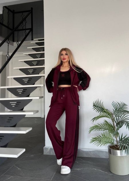 Adidas 3 - Pieces Burgundy Set